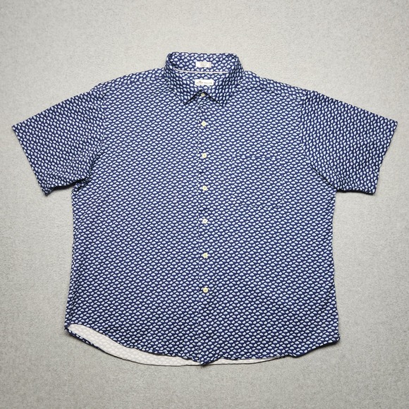 Peter Millar Shirt XL Blue Classic‎ Cars Print All Over Golf Casual Button Up - Picture 2 of 10